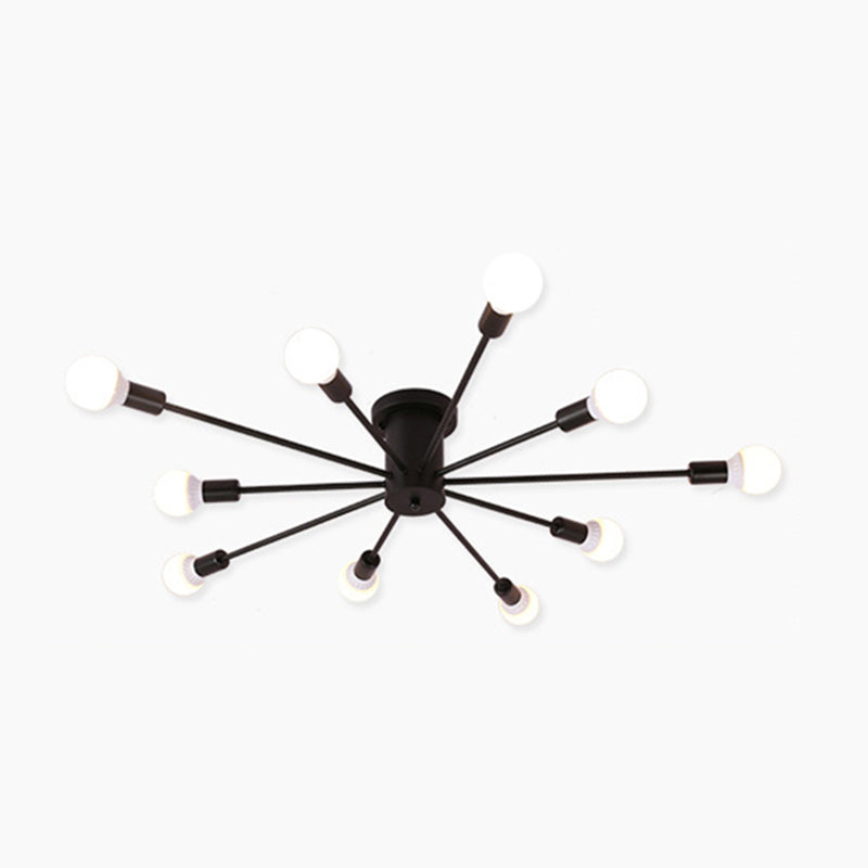 Nordic Ceiling Light Simple Wrought Iron Multi-head Modern Industrial Style Creative Geometric Living Room Bedroom Dining Room Lamps