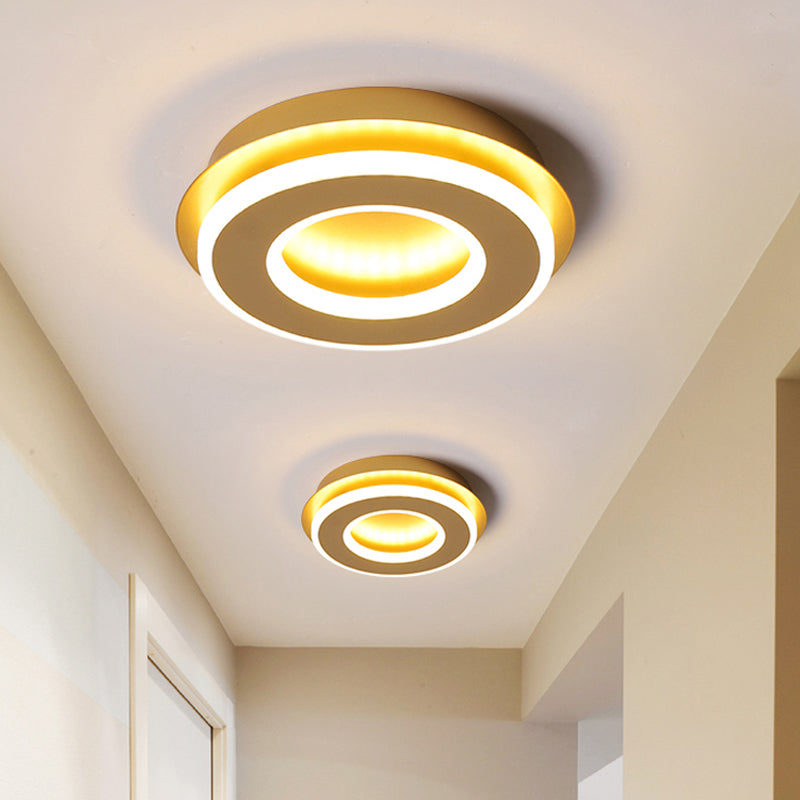 Goudkleurige ronde/vierkante plafondverlichting Moderne, stijlvolle metalen LED-inbouw in warm/wit licht