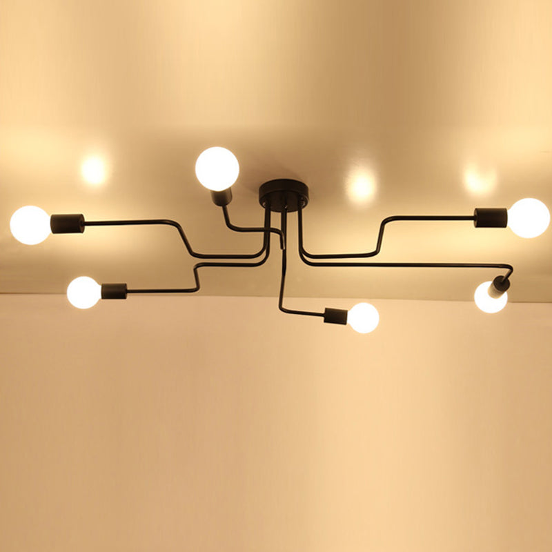 Luz de techo de montaje semi de montura de montaje semi rasgador de montaje en ángulo industrial para sala de estar y dormitorio