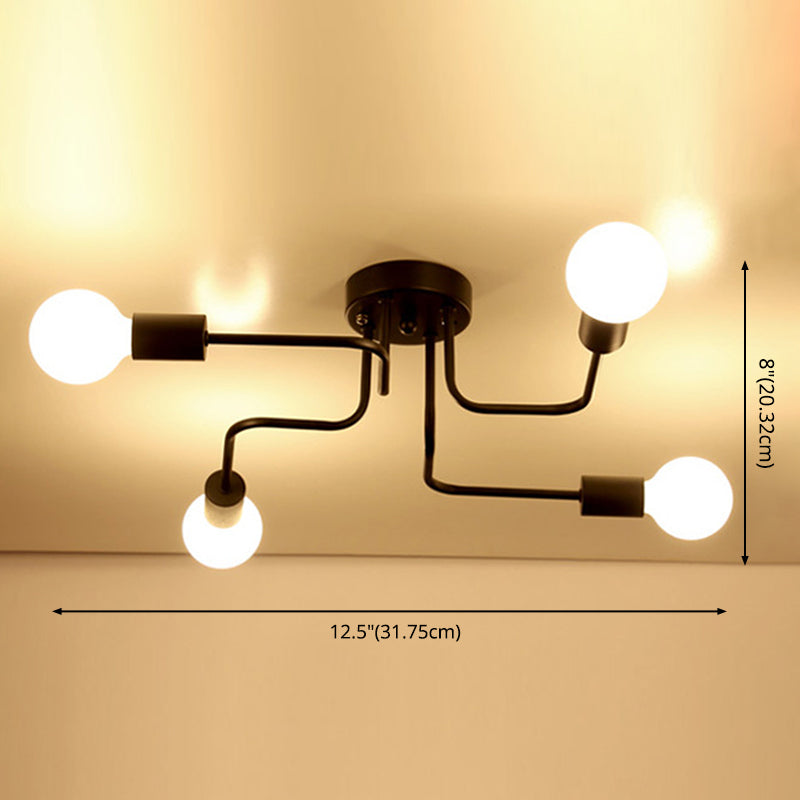 Luz de techo de montaje semi de montura de montaje semi rasgador de montaje en ángulo industrial para sala de estar y dormitorio
