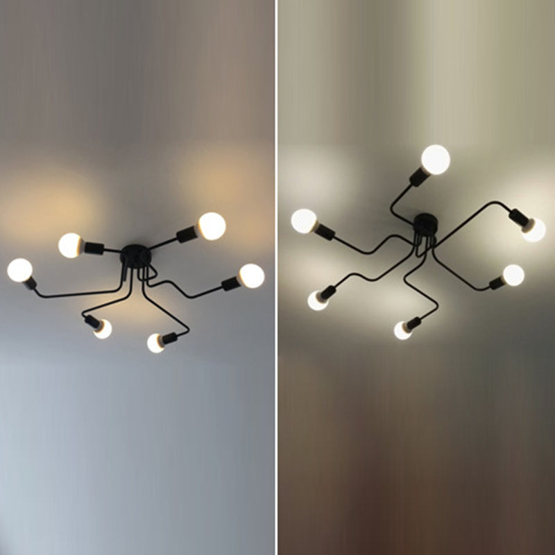 Tangle angolato industriale semi -filo metallo semifulò la luce del soffitto per soggiorno e camera da letto