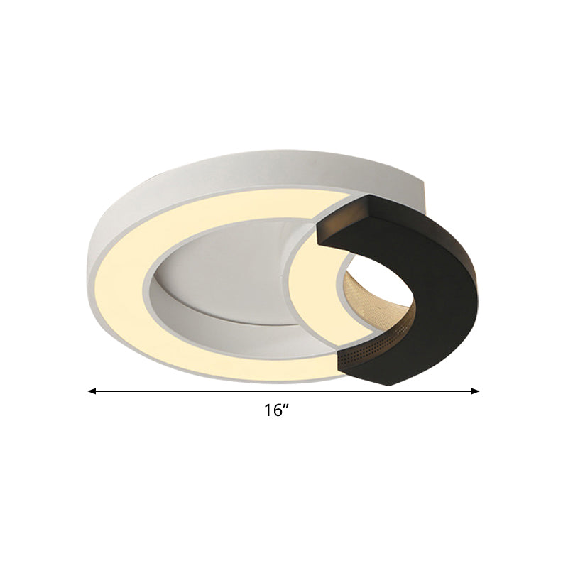 Arc Inbouwlamp Modern Acryl Zwart 16"/19,5"/23,5" Brede LED-plafondlamp in warm licht/wit licht/derde versnelling