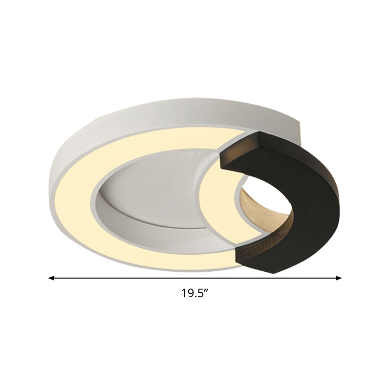 Arc Inbouwlamp Modern Acryl Zwart 16"/19,5"/23,5" Brede LED-plafondlamp in warm licht/wit licht/derde versnelling