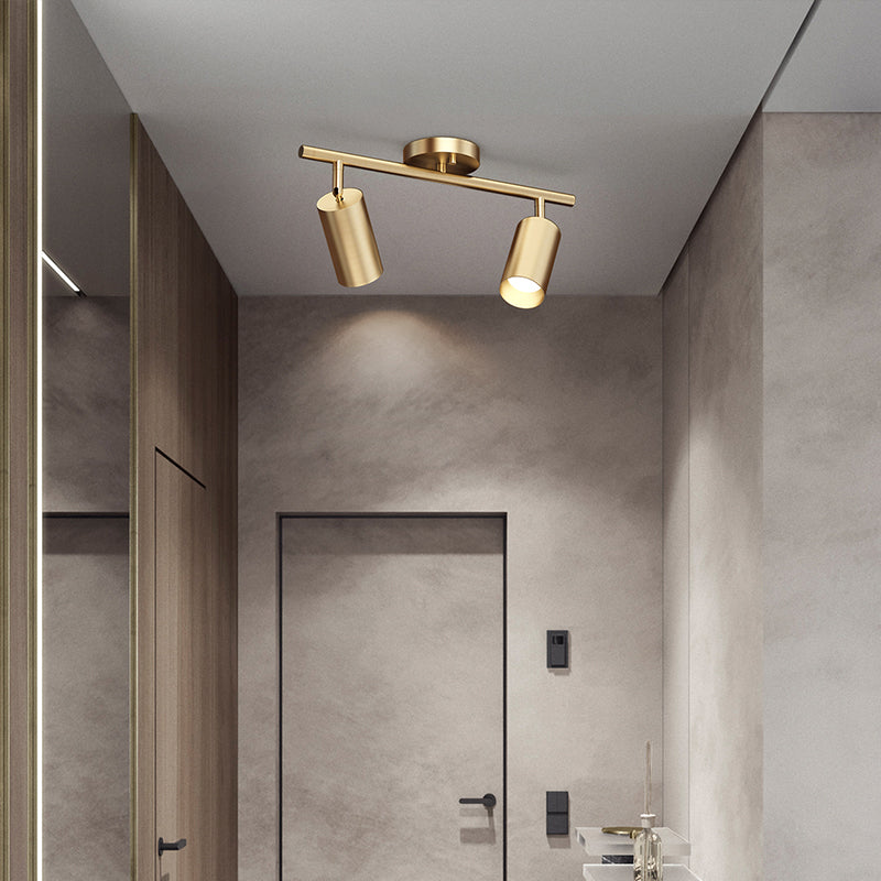 All Copper Track Lighting Surface Home Sala de estar de la sala de estar Caplakroom Commercial Shop Aisle Semi-Flush Monte Cositre de techo sin luz principal