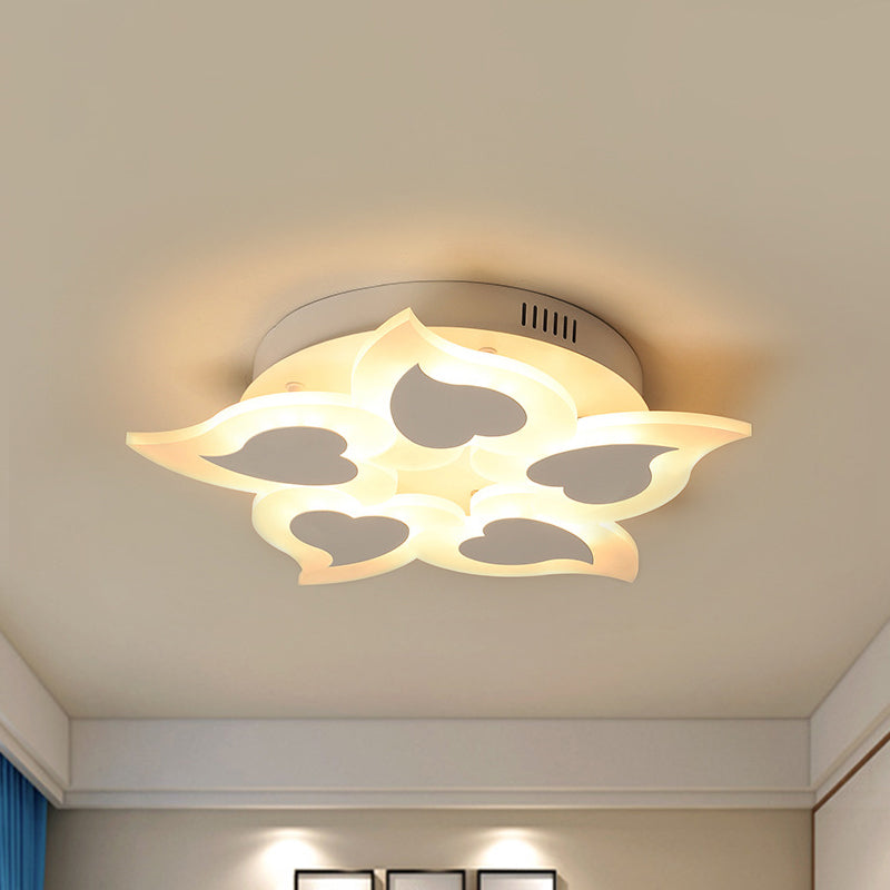 Lampada da soffitto in acrilico a forma di cuore, semplice lampada da incasso a LED bianca in luce calda/luce bianca/attenuazione continua con telecomando, larghezza 18"/23"