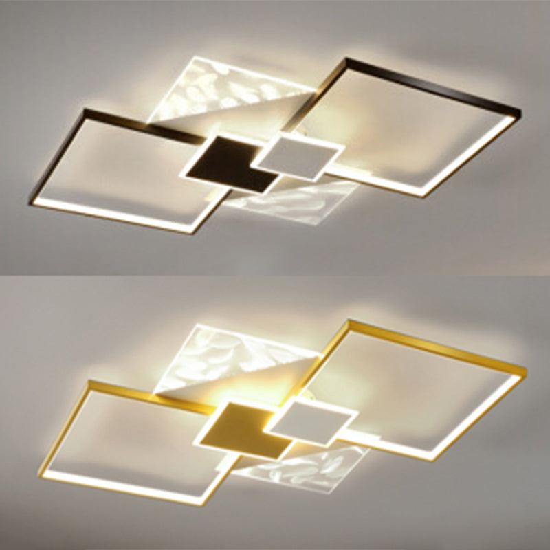 Metal Symmetric Flush Mount Lamp Simplicity LED Feather Ceiling Flush Light for Living Room