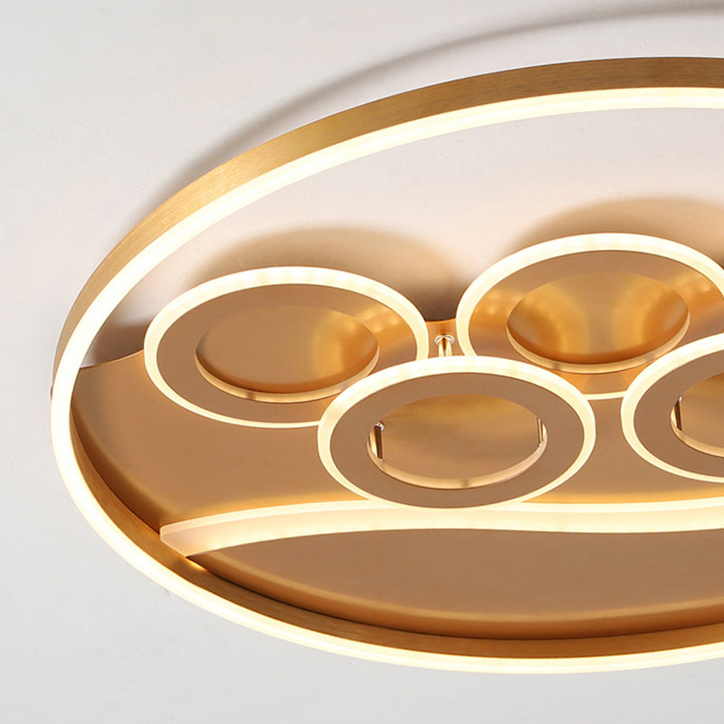 Ring Acryl Bündig Mount Light Postmoderne Gold LED Deckenleuchte in Warm Light/White Light/Fernbedienung Stepless Dimming