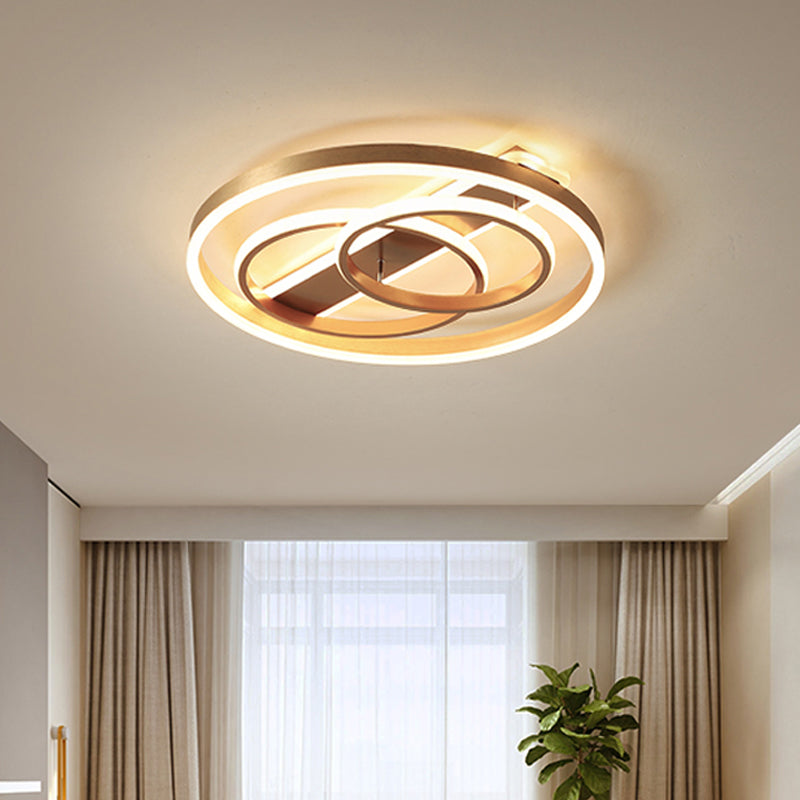 Loop Ceiling Light Fixture Postmodern Acrylic Gold LED Flush Mount Light in Warm Light/White Light/Remote Control Stepless Dimming