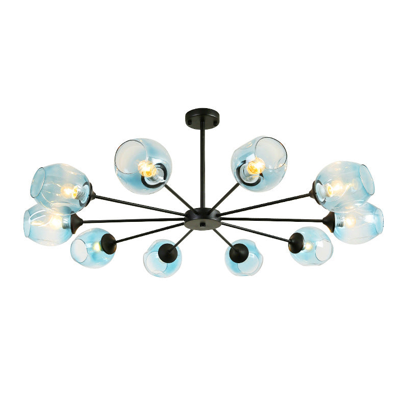 Radial Glass Chandelier Light Fixture Modern Style Chandelier Lamp for Living Room