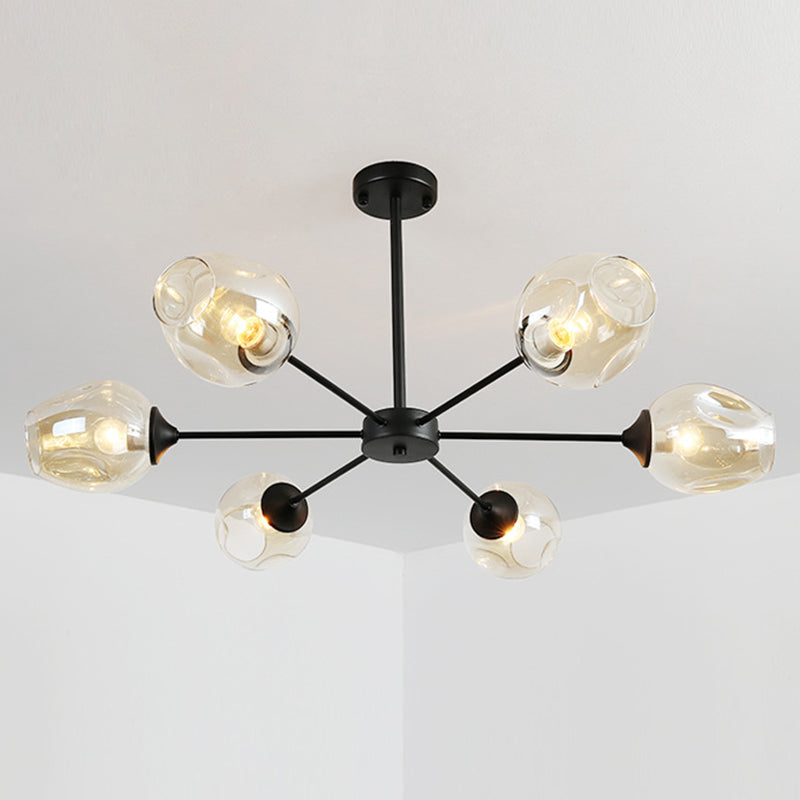 Radial Glass Chandelier Light Fixture Modern Style Chandelier Lamp for Living Room