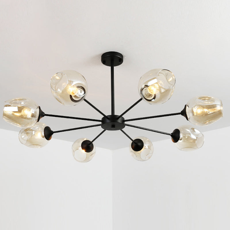 Radial Glass Chandelier Light Fixture Modern Style Chandelier Lamp for Living Room