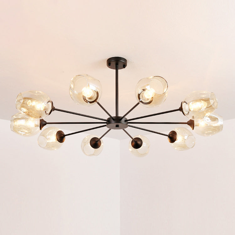 Radial Glass Chandelier Light Fixture Modern Style Chandelier Lamp for Living Room