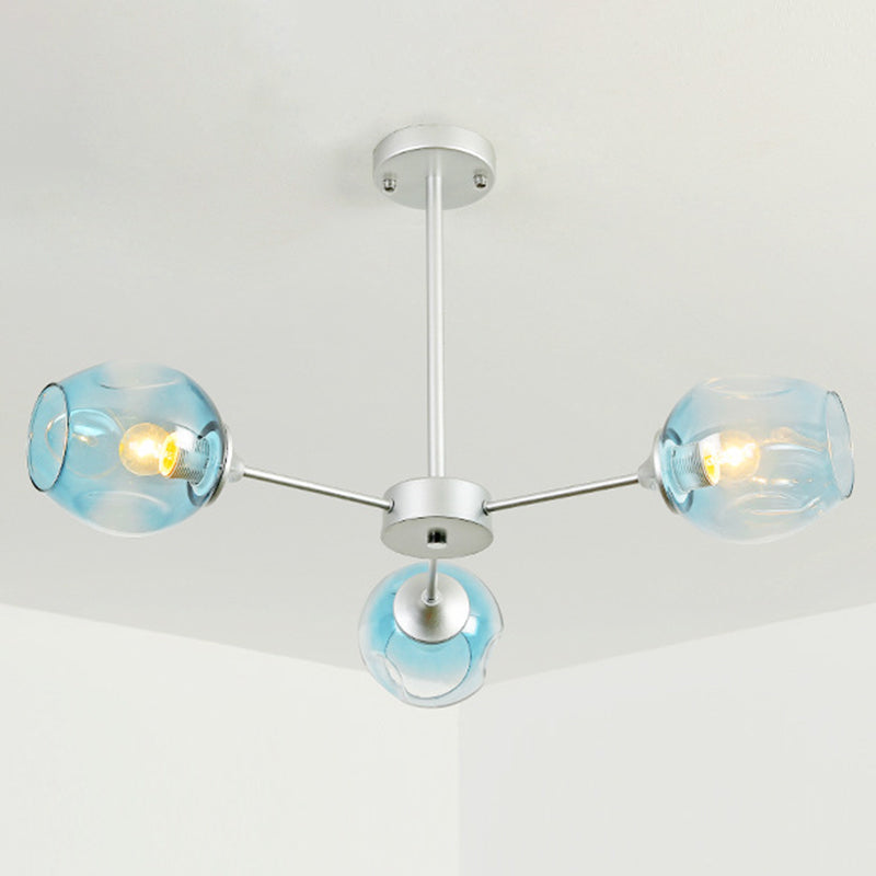 Radial Glass Chandelier Light Fixture Modern Style Chandelier Lamp for Living Room