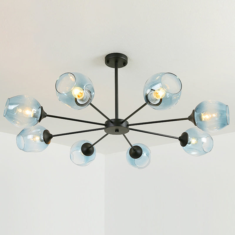 Radial Glass Chandelier Light Fixture Modern Style Chandelier Lamp for Living Room