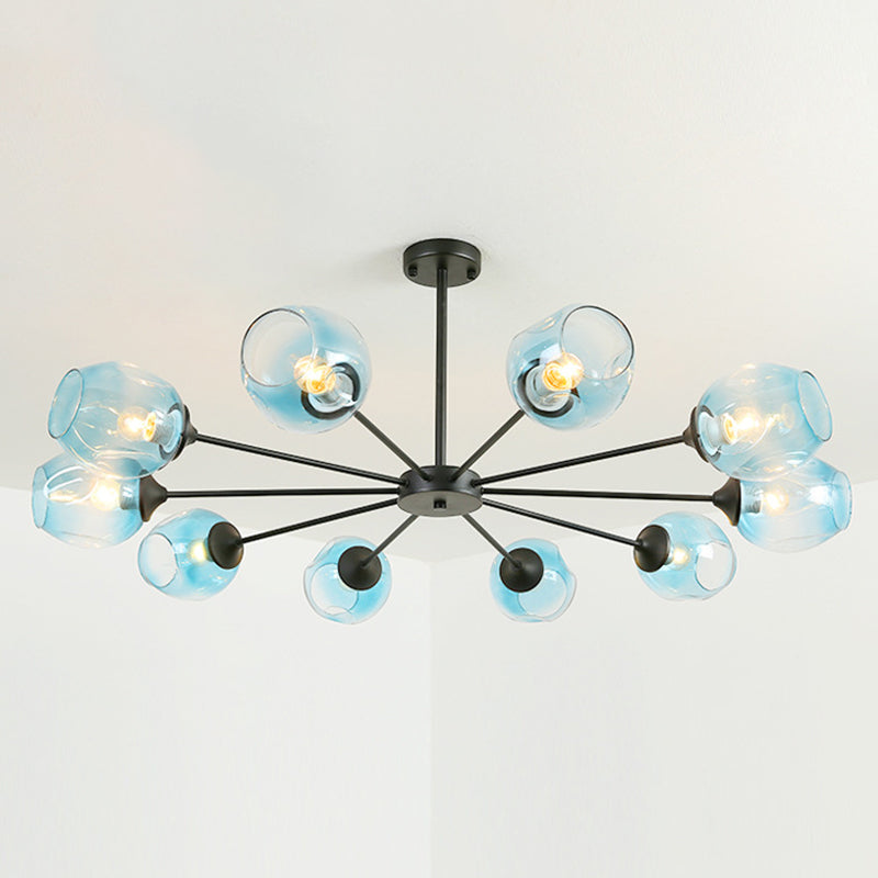 Radial Glass Chandelier Light Fixture Modern Style Chandelier Lamp for Living Room