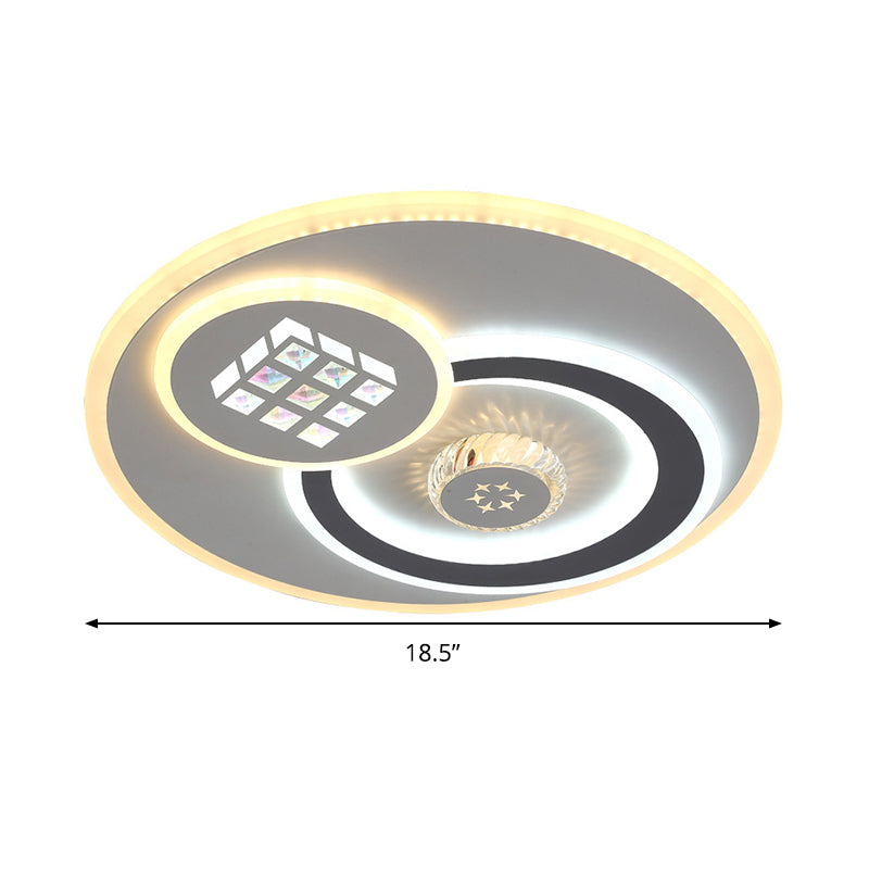 Moderno techo de órbita con estilo de luz de cristal LED de cristal LED de montaje de la lámpara de montaje en blanco