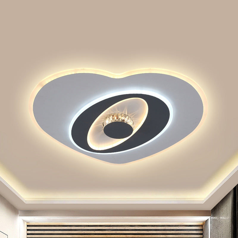 Acryl Hart-vormige Flush Verlichting Modernist LED grijs en wit plafond lamp, derde versnelling