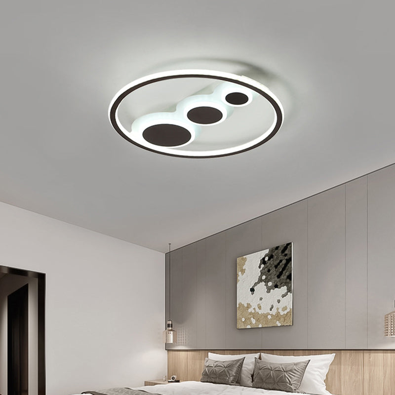 Koffie Ronde Plafond Gemonteerd Licht Hedendaagse Acryl 18.5 "/23" Brede Led Flush Licht, Warm Licht/Wit Licht/Remote Control Stepless Dimming