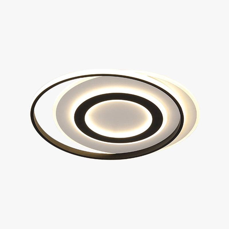 18 "/21.5" Breed Zwart-Wit Cirkel Plafond Licht Modern Acryl LED Flush Light Fixture in Warm/Wit Licht