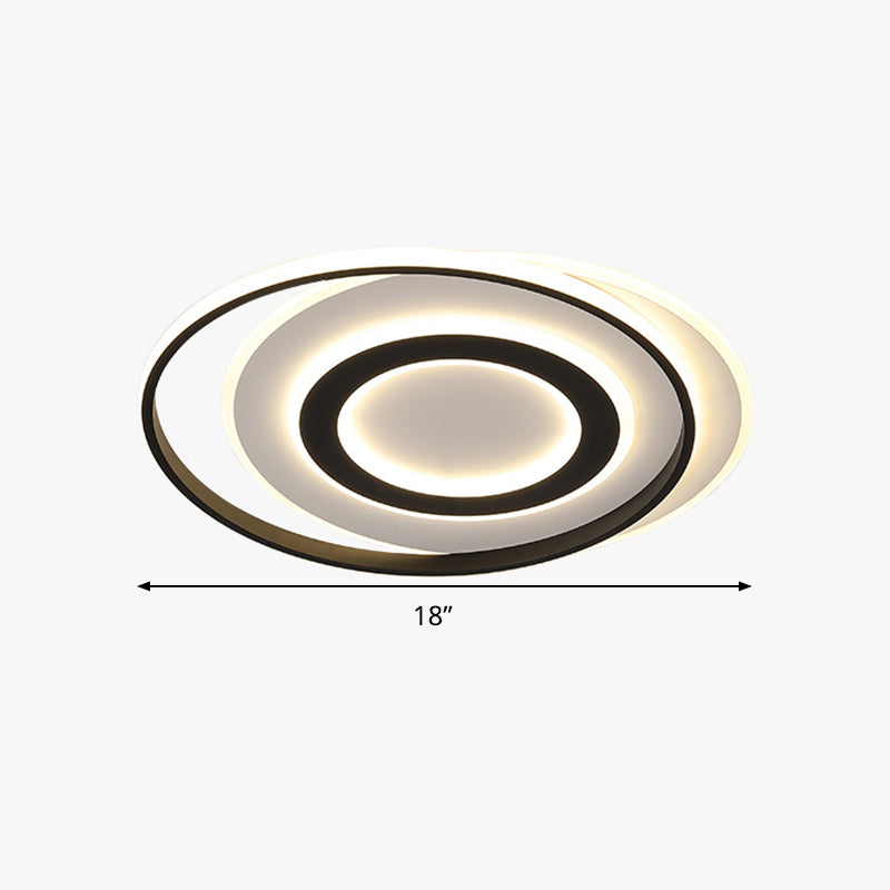18"/21,5" breite schwarz-weiße Kreis-Deckenleuchte, moderne Acryl-LED-Einbauleuchte mit warmem/weißem Licht