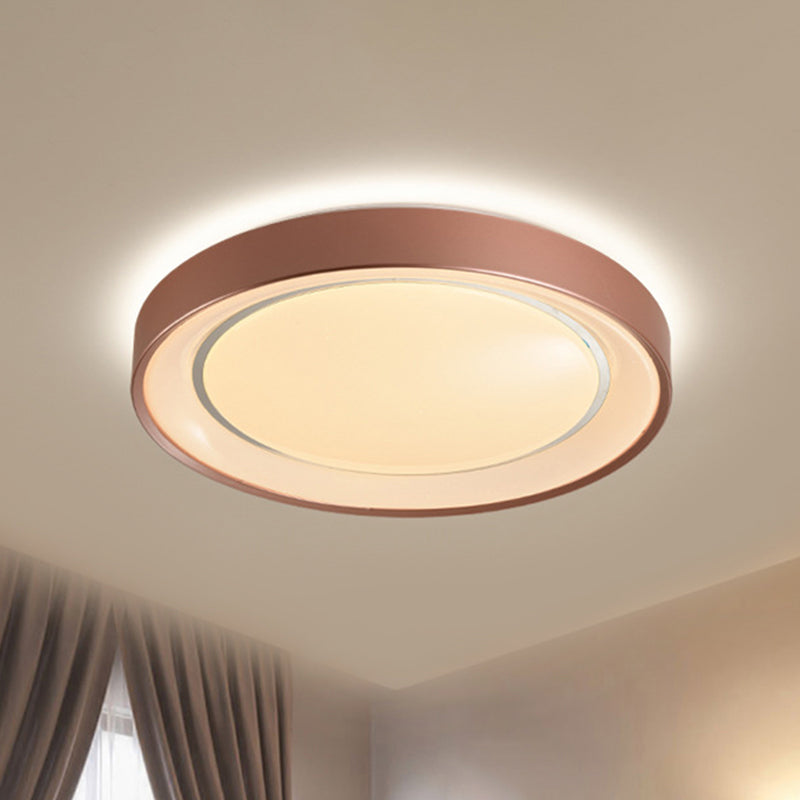 Champagne Disc Flush Mount Lamp 19.5" Dia Simplicity Metallic LED Ceiling Flush Light