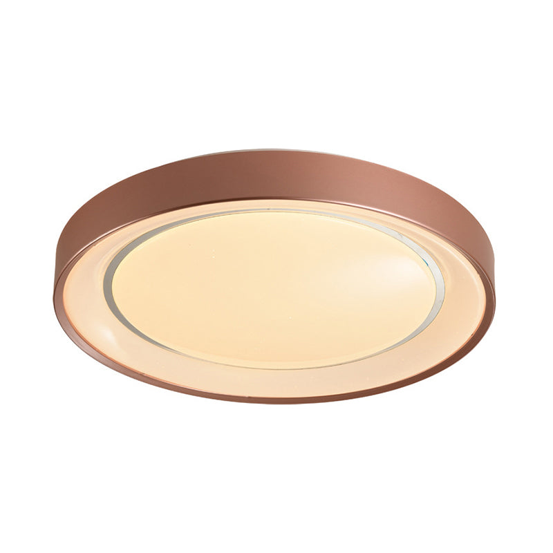 Champagne disc encastré 19,5 "diamètre minimaliste métal LED plafonnier