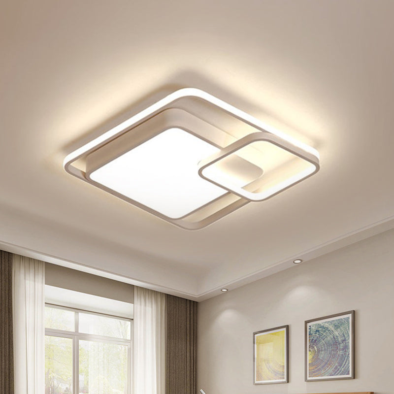 16 "/19" /35.5 " W White Rectángulo Light High Penetred Acrilic LED Modern Flushmount in Warm/White/3 Color Light