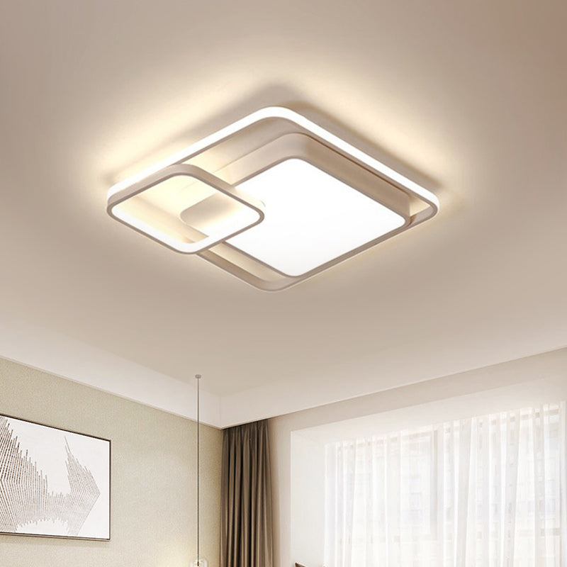 16 "/19" /35.5 " W White Rectángulo Light High Penetred Acrilic LED Modern Flushmount in Warm/White/3 Color Light