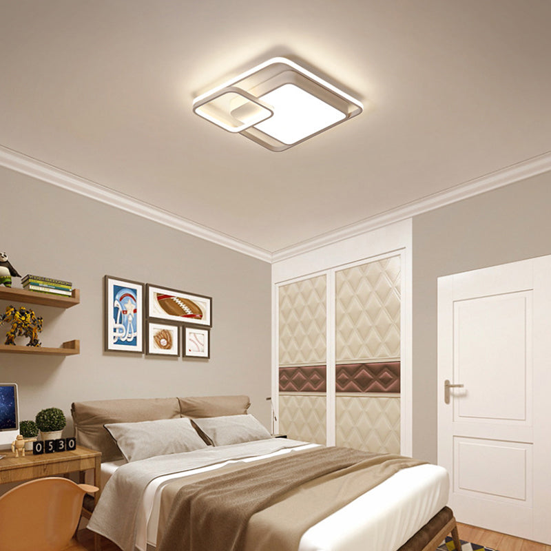 16"/19"/35.5" W White Rectangle Ceiling Light High Penetrated Acrylic LED Modern Flushmount in Warm/White/3 Color Light