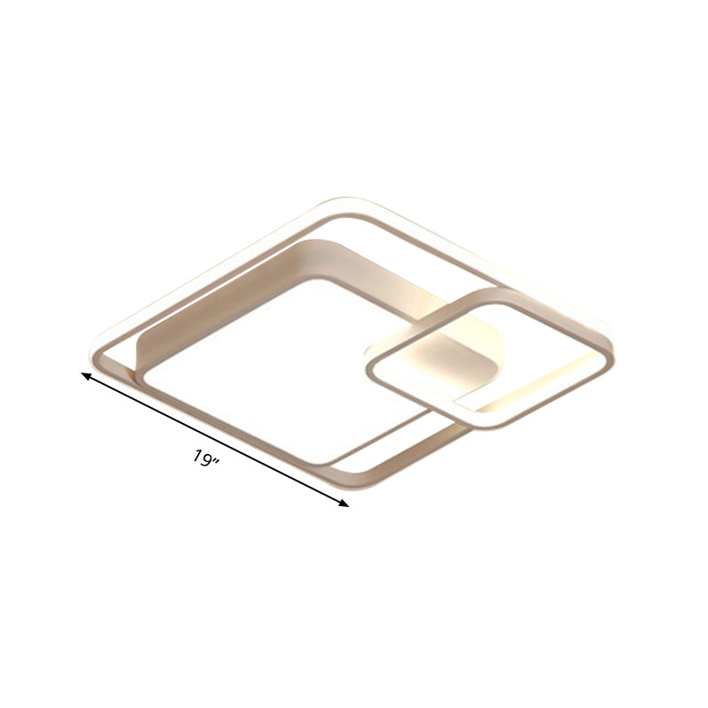 16"/19"/35.5" W White Rectangle Ceiling Light High Penetrated Acrylic LED Modern Flushmount in Warm/White/3 Color Light