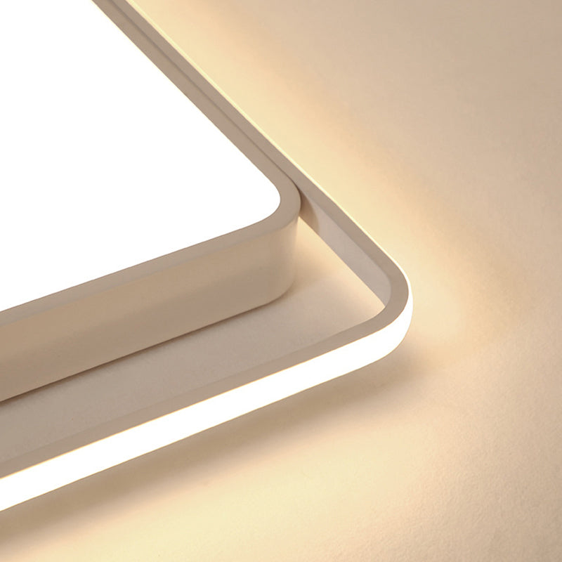 16"/19"/35.5" W White Rectangle Ceiling Light High Penetrated Acrylic LED Modern Flushmount in Warm/White/3 Color Light