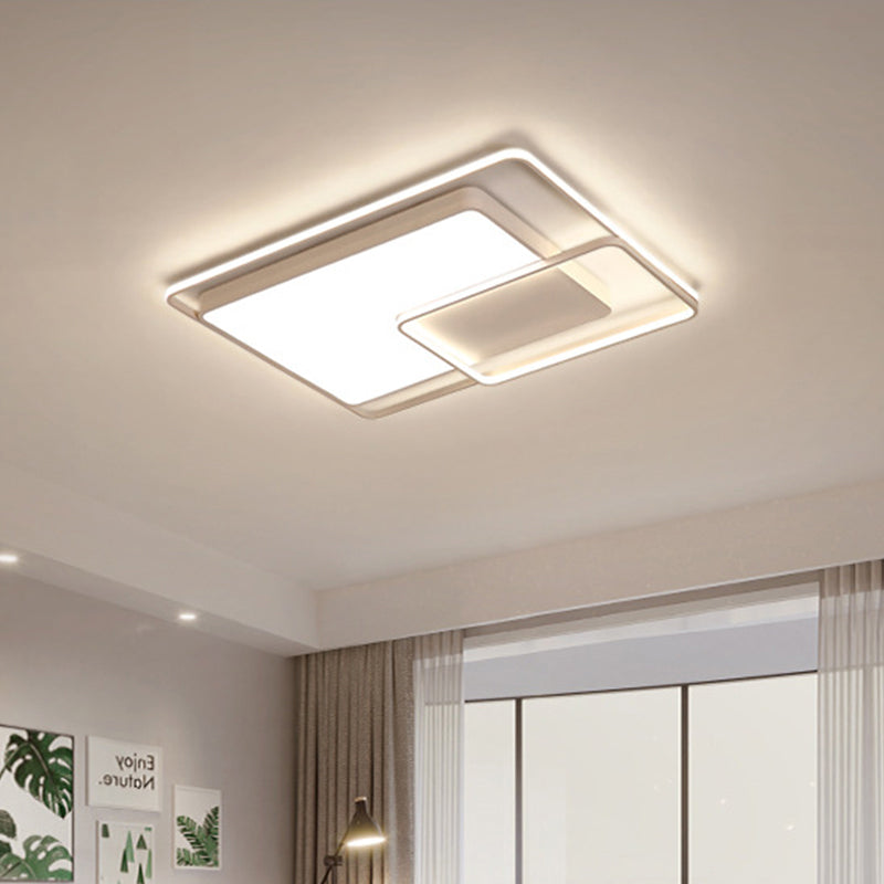 16 "/19" /35.5 " W White Rectángulo Light High Penetred Acrilic LED Modern Flushmount in Warm/White/3 Color Light