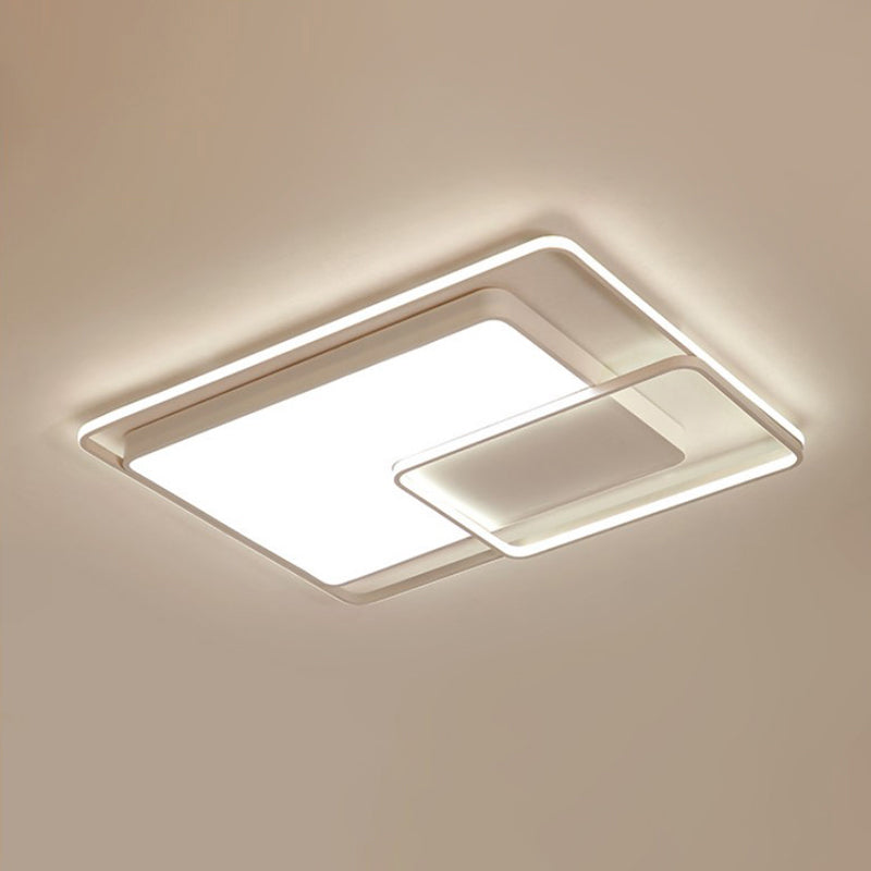 16"/19"/35.5" W White Rectangle Ceiling Light High Penetrated Acrylic LED Modern Flushmount in Warm/White/3 Color Light