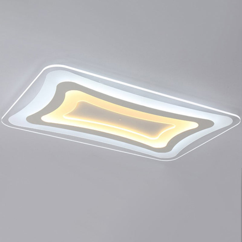 White Thin Rettangolare Flush Monte Light LED Acrilico Soffitto Light Fixture in Warm / White Light