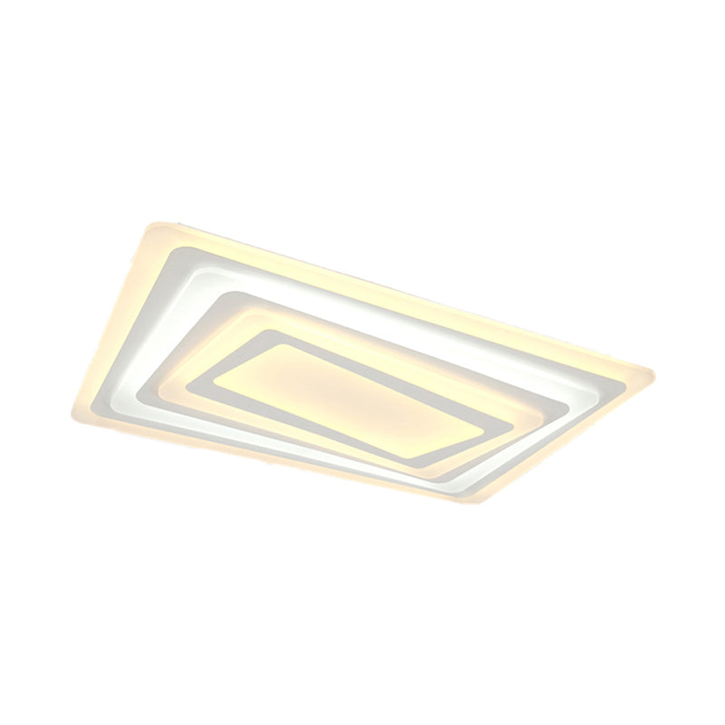 Modern Style LED Ceiling Light Ultrathin Acrylic Shade White Spiral Rectangle Flushmount in Warm/White Light