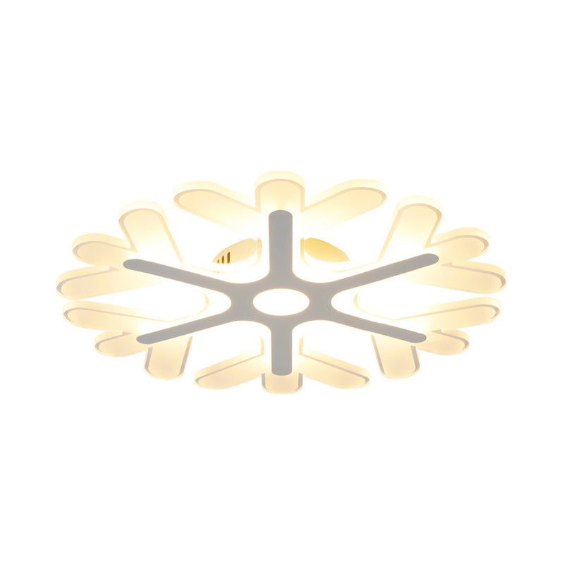 White Coral Flush Ceiling Light 16"/19.5" Dia Modernism Slim Acrylic LED Flush Lamp in Warm/White/3 Color Light