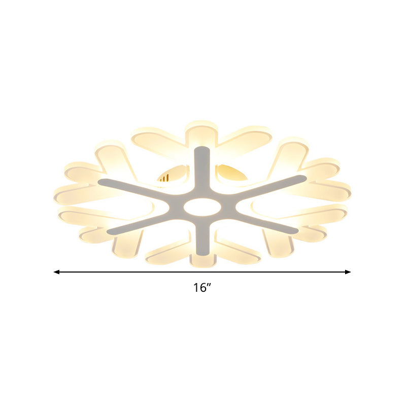 White Coral Flush Ceiling Light 16"/19.5" Dia Modernism Slim Acrylic LED Flush Lamp in Warm/White/3 Color Light