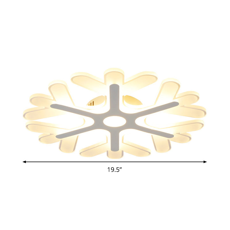 White Coral Flush Ceiling Light 16"/19.5" Dia Modernism Slim Acrylic LED Flush Lamp in Warm/White/3 Color Light