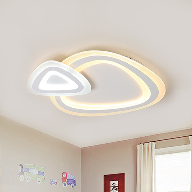 Lampada da soffitto sottile in acrilico a doppio triangolo Lampada da incasso minimalista a LED bianca con luce calda/bianca/3 colori