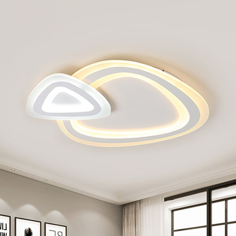 Slim acryl dual-driehoek plafond lamp minimalistische LED wit flush licht armatuur in warm/wit/3 kleuren licht