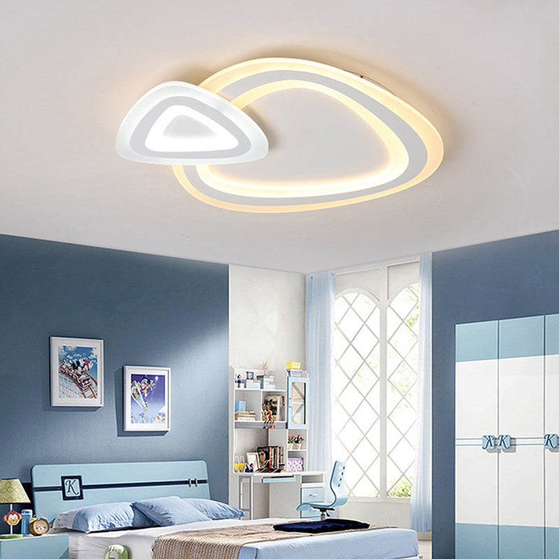 Slim acryl dual-driehoek plafond lamp minimalistische LED wit flush licht armatuur in warm/wit/3 kleuren licht