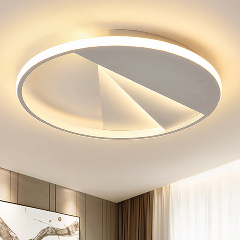 18"/21.5" Dia Ronde Snijden LED Plafondlamp Eenvoudige Aluminium Wit Flush Mount Fixture in Warm/Wit/3 Kleur Licht