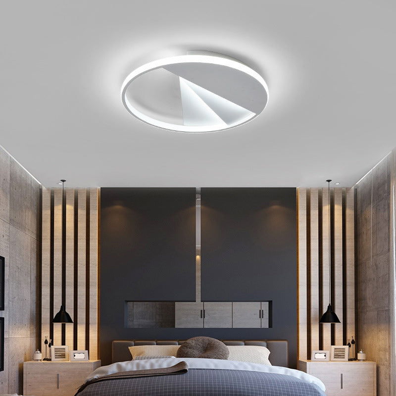 18"/21.5" Dia Round Cutting LED Ceiling Lamp Simple Aluminum White Flush Mount Fixture in Warm/White/3 Color Light