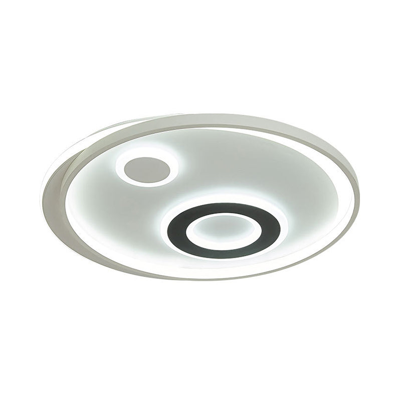 Ronde LED-inbouwlampset met diameter van 18"/21,5" Moderne stijlvolle metallic witte inbouwplafondlamp in warm/wit licht