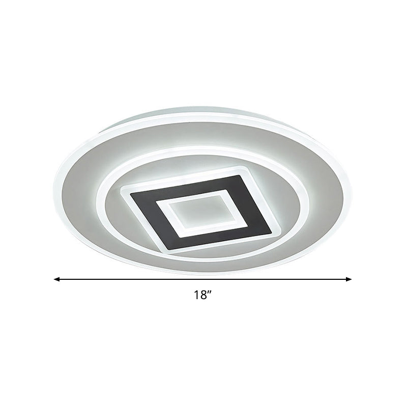 Nordic Style Schichtbündellicht 18 "/21.5" Dia Acryl-LED Weiß Deckenbündige Fassung in Warm/Weißes Licht/Fernbedienung Stepless Dimming