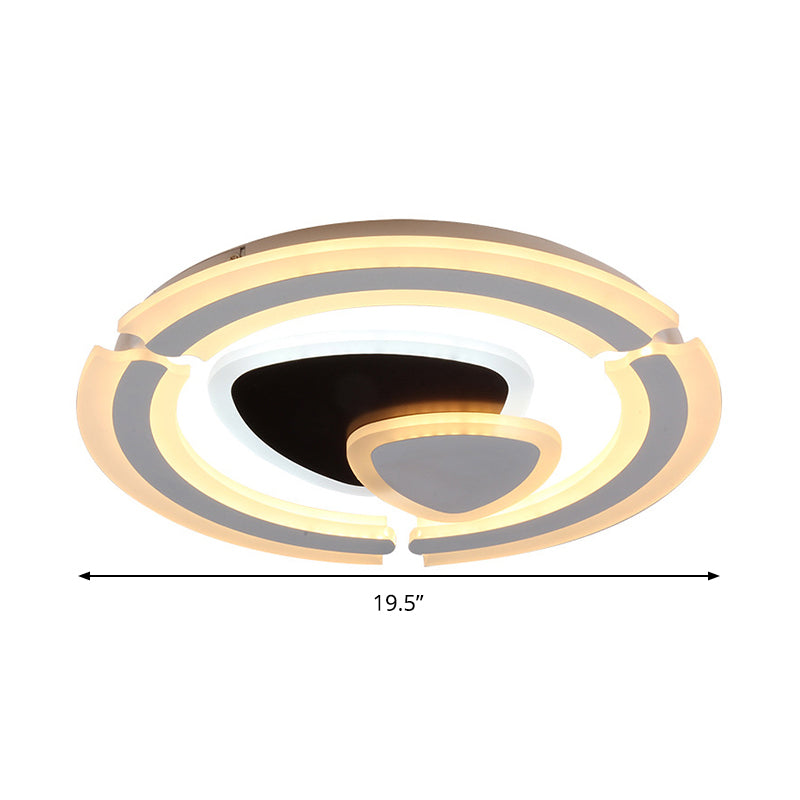 Plafonnier triangulaire noir et blanc, Style moderne, LED en acrylique, lumière blanche chaude/télécommande, gradation continue