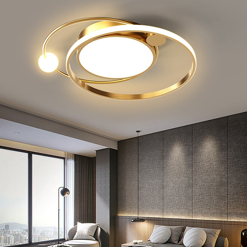 New Modern Iron LED Flush Light Round Shape Flush Mount Ceiling Lamp for Bedroom