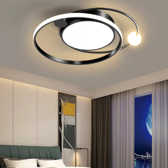 New Modern Iron LED Flush Light Round Shape Flush Mount Ceiling Lamp for Bedroom