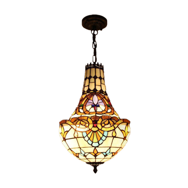 3/5 Lights Flower Chandelier Light Fixture Antique Bronze Cut Glass Suspension Pendant, 12"/16" Wide