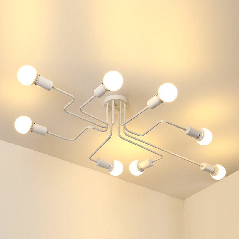 Sputnik Semi Flush Mount Leuchte Leuchte Industrielle Metall -Deckenleuchten für Wohnzimmer